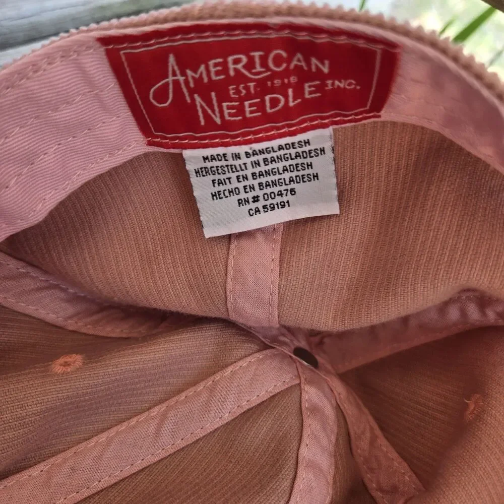 Los Angeles LA Hat Cap Strapback OS Pink American Needle Adjustable Corduroy